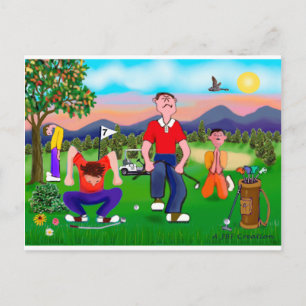 Cartoon-Golfer - Aus Liebe zum Golf Postkarte