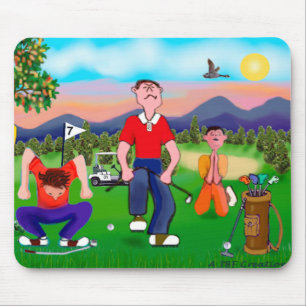 Cartoon Golfers - Für die Liebe des Golfsports Mousepad