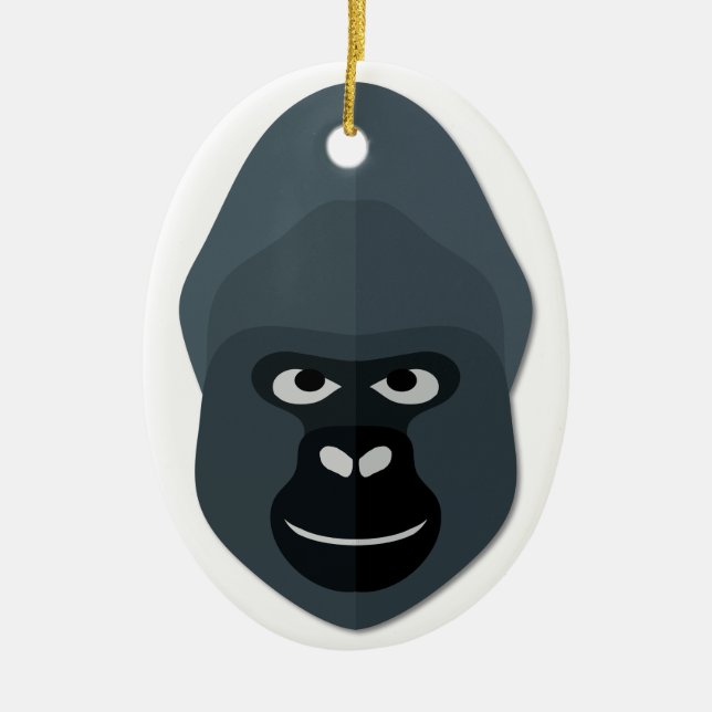 Cartoon-Gorilla-Kopf Keramikornament (Vorne)