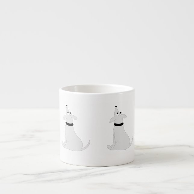 Cartoon Grauhund Pig Dog  Espressotasse (Vorderseite)