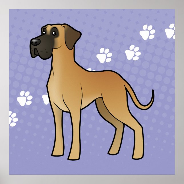 Cartoon Great Dane Poster (Vorne)
