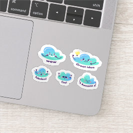 Cartoon great job sticker set