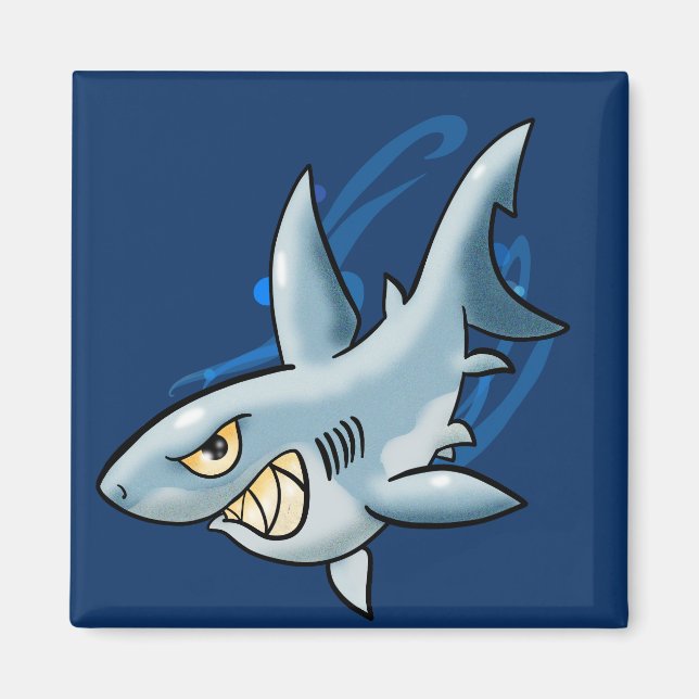 Cartoon Great White Shark Magnet (Vorne)