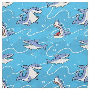 Cartoon Great White Sharks Stoff