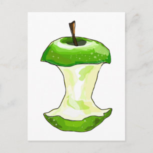 Cartoon Green Apple (Granny Smith) Apfelkern Postkarte