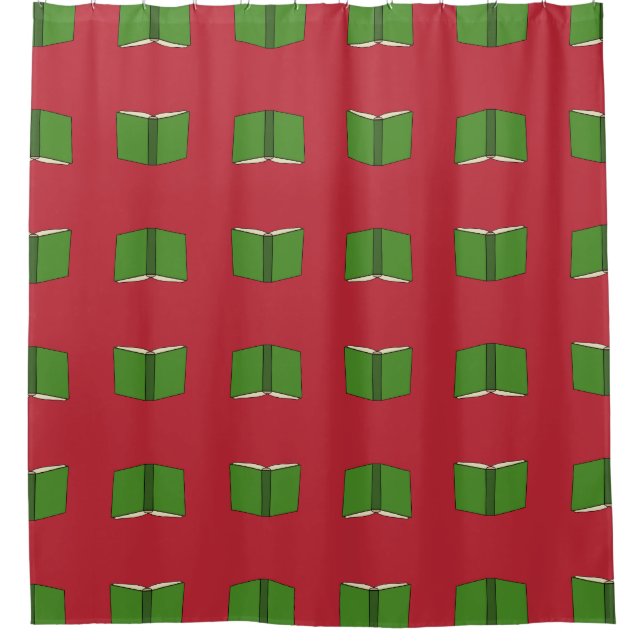 Cartoon Green Book Duschvorhang (Vorderseite)