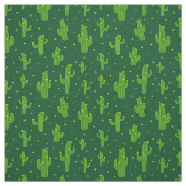 Cartoon Green Cactus Pflanze Muster Stoff (Muster)