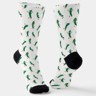 Cartoon Green Chile Muster Socken