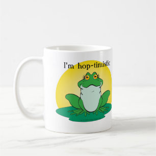 Cartoon Green Frog auf Lily Pad Kaffeetasse
