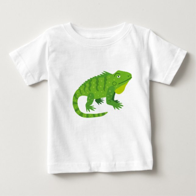 Cartoon Green Iguana Illustration Baby T-shirt (Vorderseite)