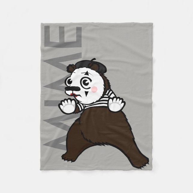 CARTOON GRIZZLY BEAR MIME FLEECE BLANKET (Vorderseite)
