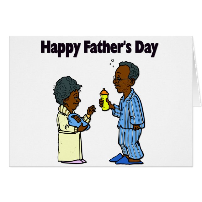 Cartoon Großeltern Happy Vatertag Card (Vorderseite (Horizontal))