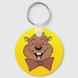 Cartoon Groundhog Schlüsselanhänger