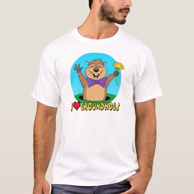 Cartoon Groundhog T-Shirt (Vorderseite)