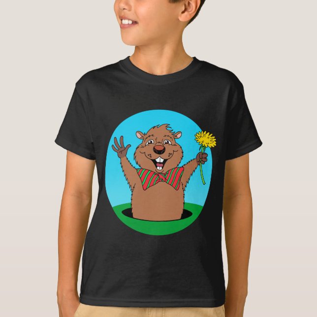 Cartoon Groundhog T-Shirt (Vorderseite)