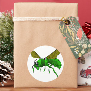 Cartoon, grün und Limon Runder Aufkleber