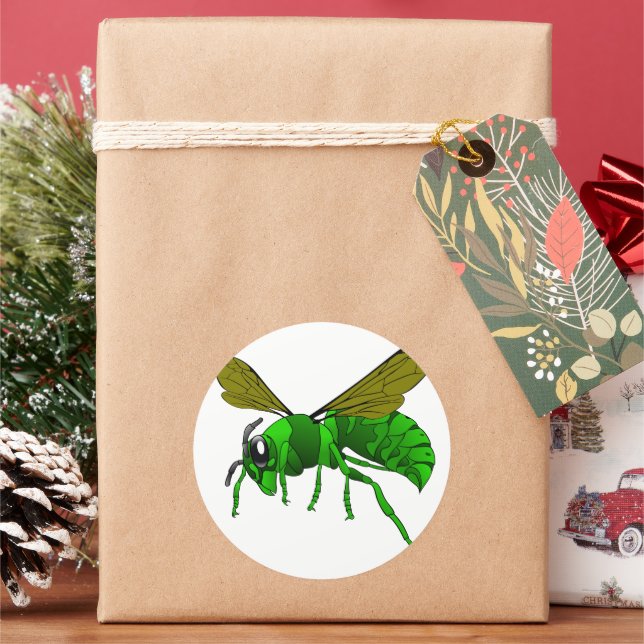 Cartoon, grün und Limon Runder Aufkleber (Feiertag)