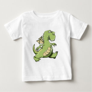 Cartoon Grüner Drache auf den Hinterfüßen Baby T-shirt