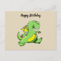 Cartoon Grüner Drache auf den Hinterfüßen