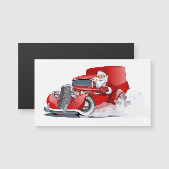 Cartoon Gruß Weihnachtskarte Magnetkarte (Vorne/Hinten)