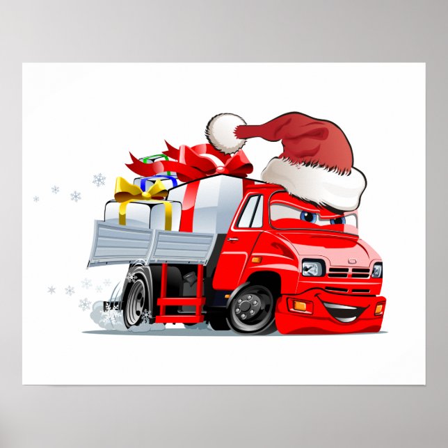 Cartoon Gruß Weihnachtskarte Poster (Vorne)