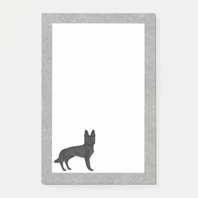 Cartoon GSD Breed Dog Gray Post-it Klebezettel (Vorderseite)