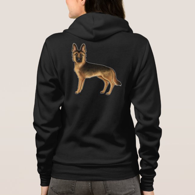 Cartoon GSD Niedlicher Hund Hoodie (Rückseite)