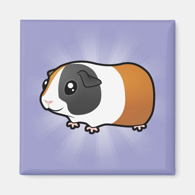 Cartoon Guinea Schwein (glatte Haare) Magnet (Vorne)