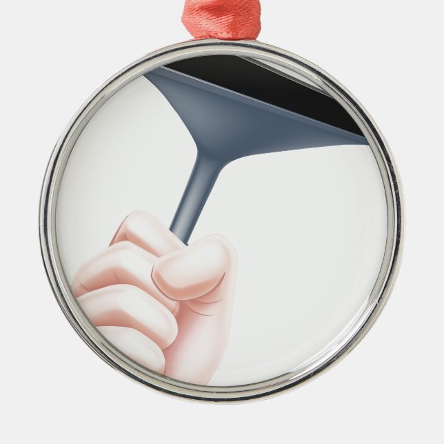 Cartoon-Gummiwalze-Hand Silbernes Ornament (Vorne)