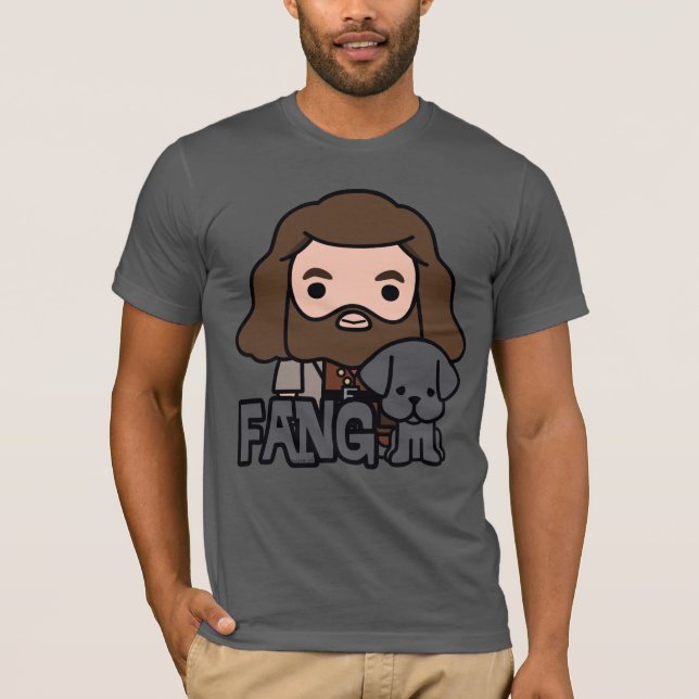 Cartoon Hagrid und Fang Character Art T-Shirt (Vorderseite)
