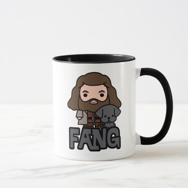 Cartoon Hagrid und Fang Character Art Tasse (Rechts)