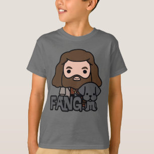 Cartoon-Hagrid und Fang Charakter-Artwork T-Shirt