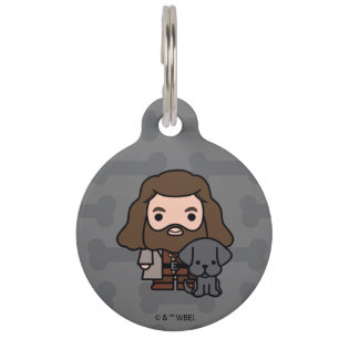 Cartoon-Hagrid und Fang-Charakterkunst Haustiermarke