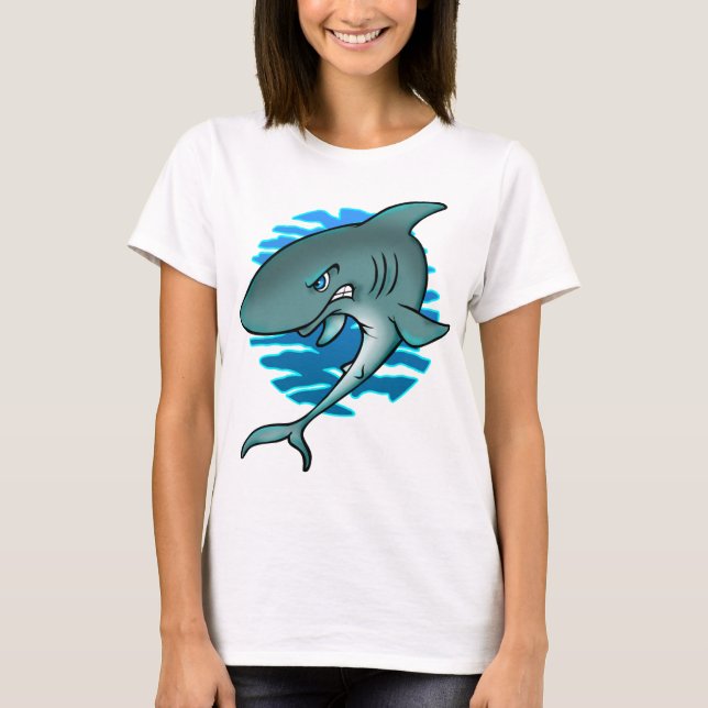 Cartoon-Haifisch T-Shirt (Vorderseite)