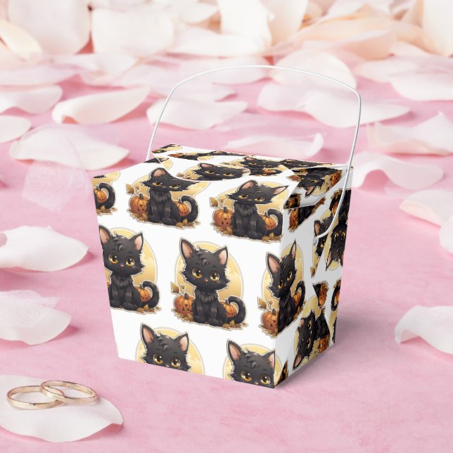 Cartoon Halloween Black Cat Geschenkschachtel (Hochzeit)