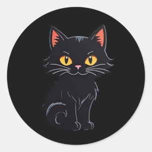 Cartoon Halloween Black Cat Stickers