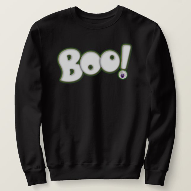 Cartoon Halloween BOO Lettern Weiße Geisterart Sweatshirt (Design vorne)