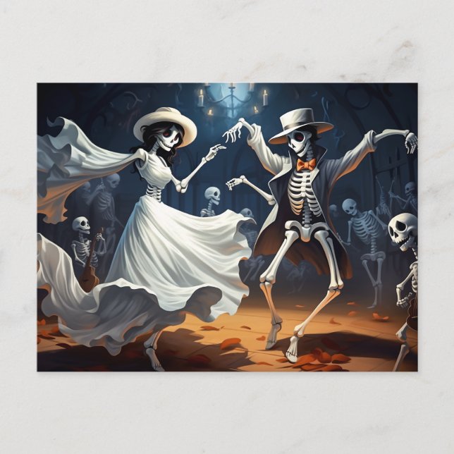 Cartoon Halloween Swing Dance Postkarte (Vorderseite)