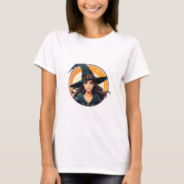 Cartoon halloween witch portrait T-Shirt