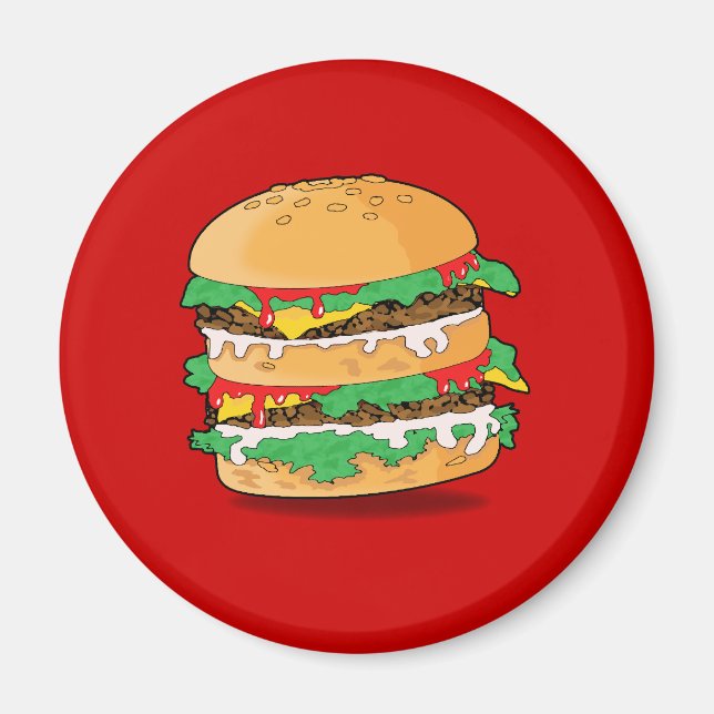 Cartoon Hamburger Magnet (Vorne)