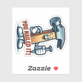 Cartoon hammer: "Du hast es genippt!" Aufkleber