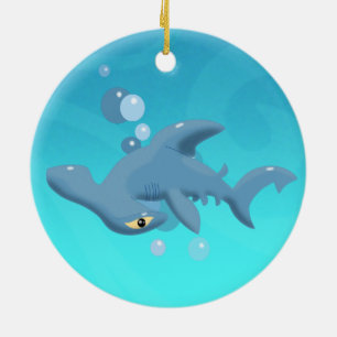 Cartoon Hammerhead Shark Keramik Ornament