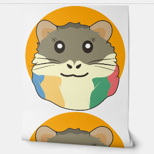 Cartoon Hamster mit mehrfarbigem Scarf Tapete