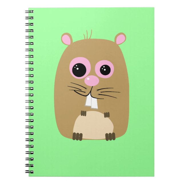 Cartoon Hamster Notebook Notizblock (Vorderseite)