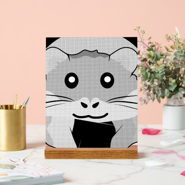 Cartoon Hamster Scarfed Joy Acrylschild (Hochzeit)
