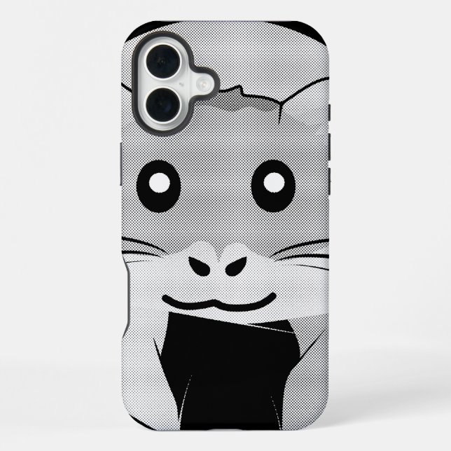 Cartoon Hamster Scarfed Joy iPhone Hülle (Rückseite)