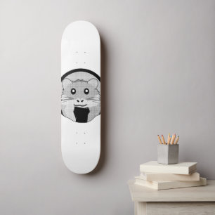 Cartoon Hamster Scarfed Joy Skateboard