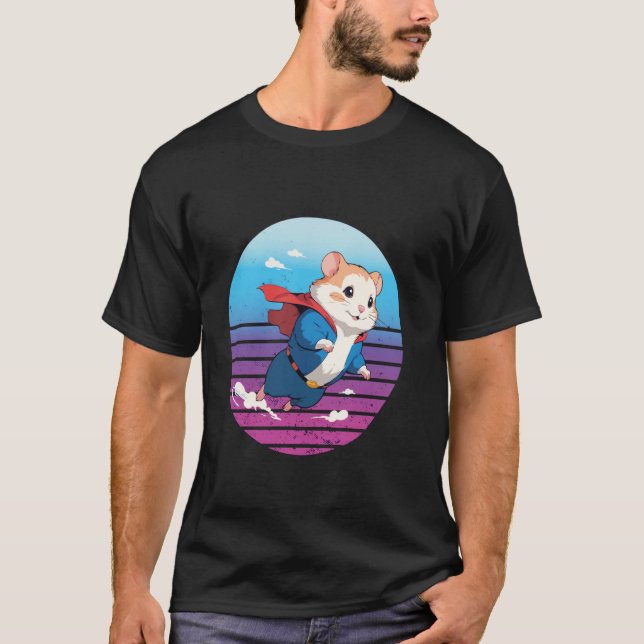 Cartoon Hamster Superheldin T-Shirt (Vorderseite)