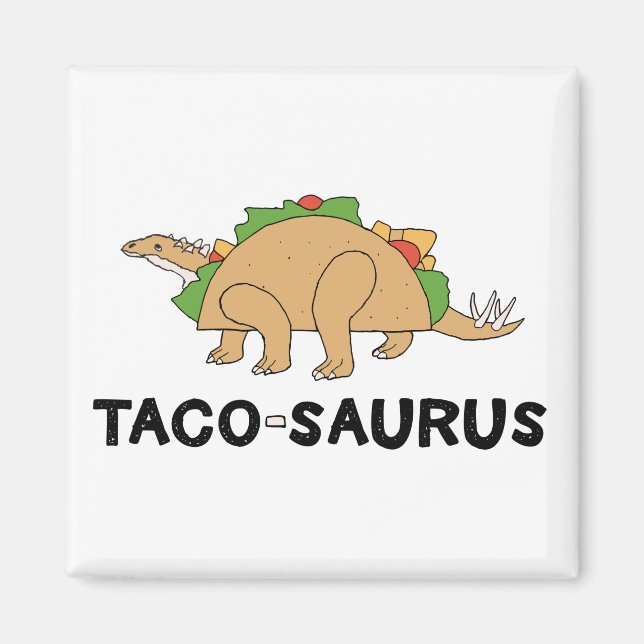 Cartoon Hand Drawn Taco Dinosaur Tacosaurus Rex Magnet (Vorne)