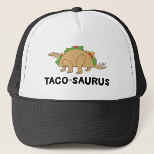 Cartoon Hand Drawn Taco Dinosaur Tacosaurus Rex Truckerkappe